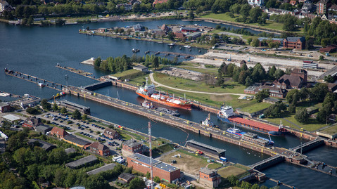 Schleusenanlage Kiel-Holtenau Luftansicht